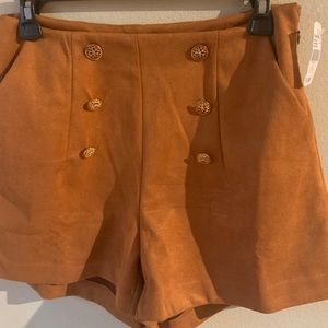High waisted Cognac Shorts